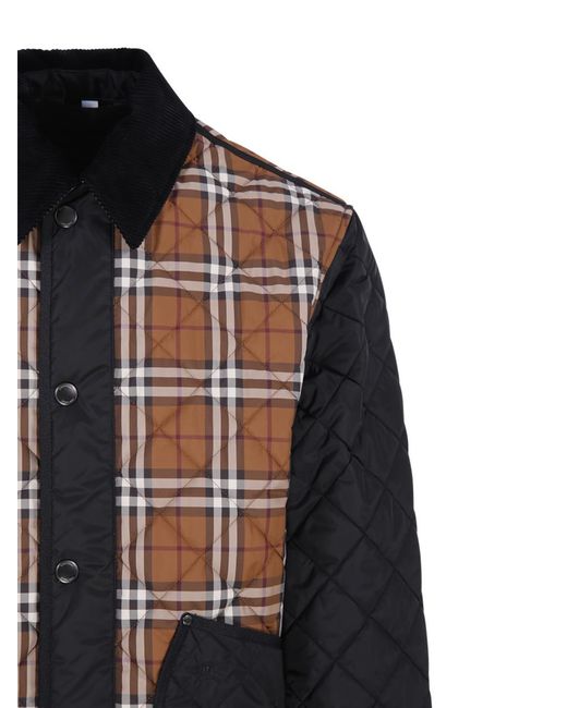 Burberry Black Checked Panelled Jacket for men