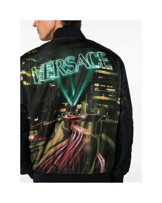 Versace Blue Long-Sleeved Zip-Up Jacket for men