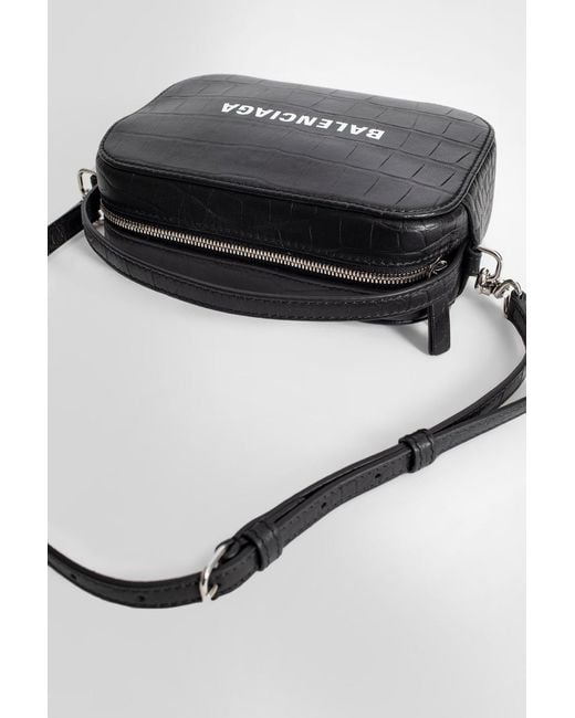 Balenciaga White Everyday Xs Crocodile-Effect Shoulder Bag for men