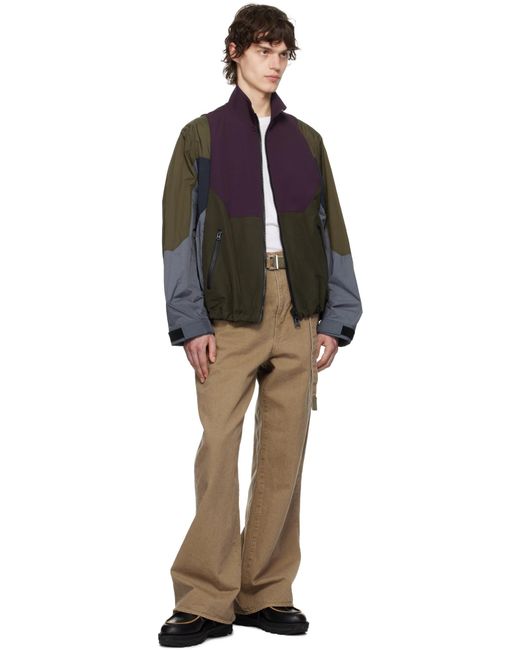 Sacai Matelasse Twill Mix Zipped Jacket in Purple for Men | Lyst