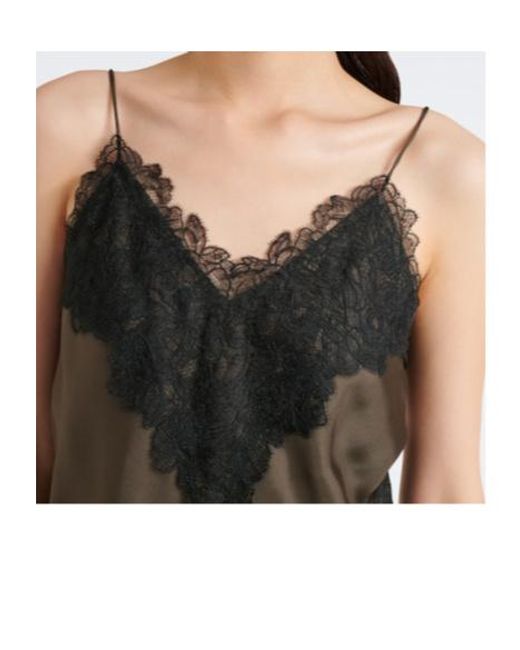 Rohe Black Lace-Trimmed Silk Satin Camisole