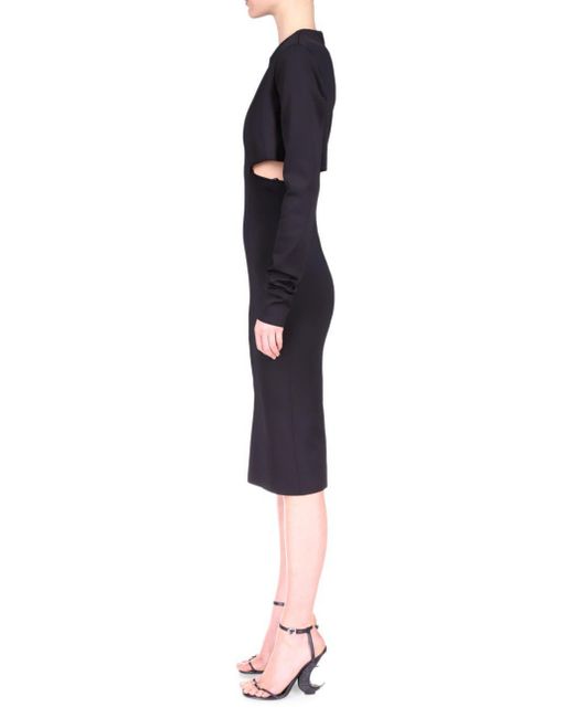 Givenchy Blue Cut-Out Punto Milano Midi Dress