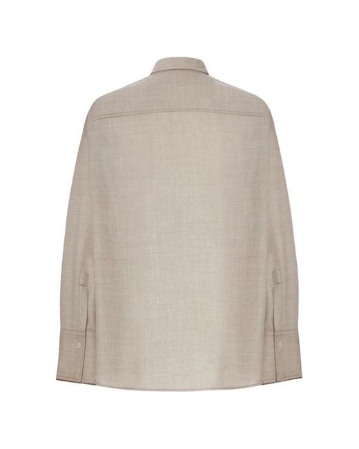 Brunello Cucinelli Natural Cashmere Long-Sleeve Shirt