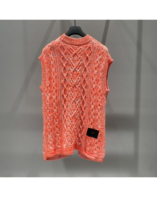 we11done Red Sleeveless Knitted Vest