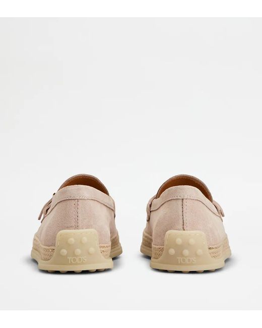 Tod's Natural Suede Loafers