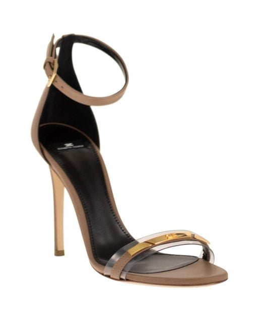 Elisabetta Franchi Metallic Ankle-Strap Stiletto Sandals