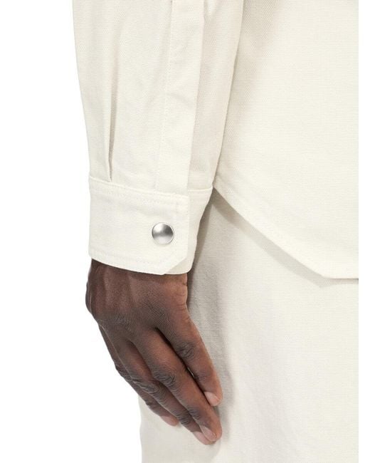 Rick Owens White Snap-Button Shirt for men