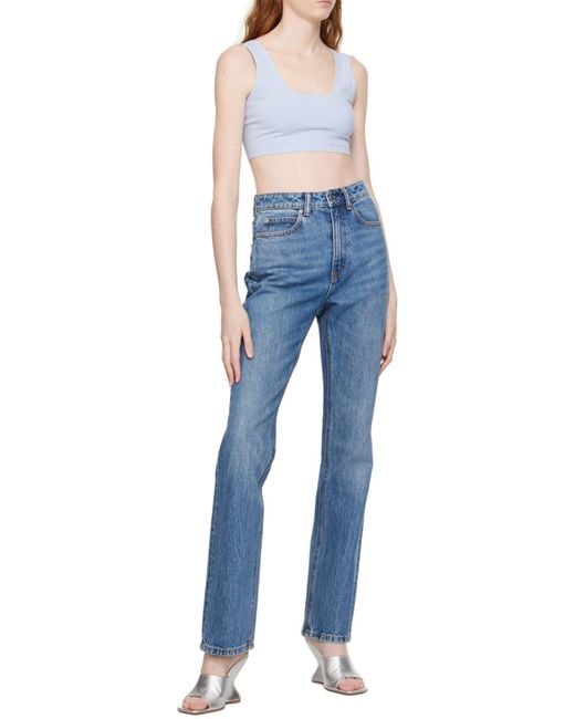 Alexander Wang Blue Stacked High-Rise Slim Jeans