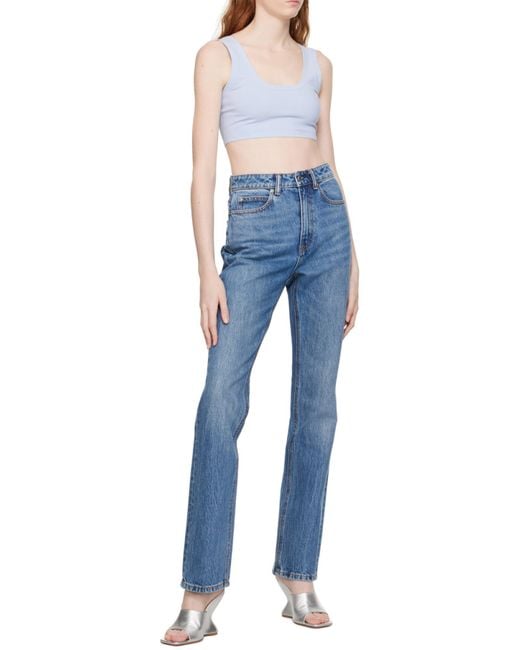 Alexander Wang Blue Stacked High-Rise Slim Jeans