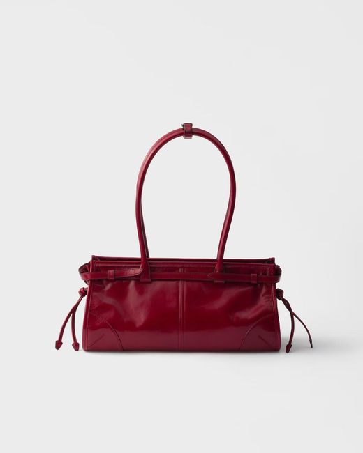 Prada Red Medium Bonnie Leather Tote Bag