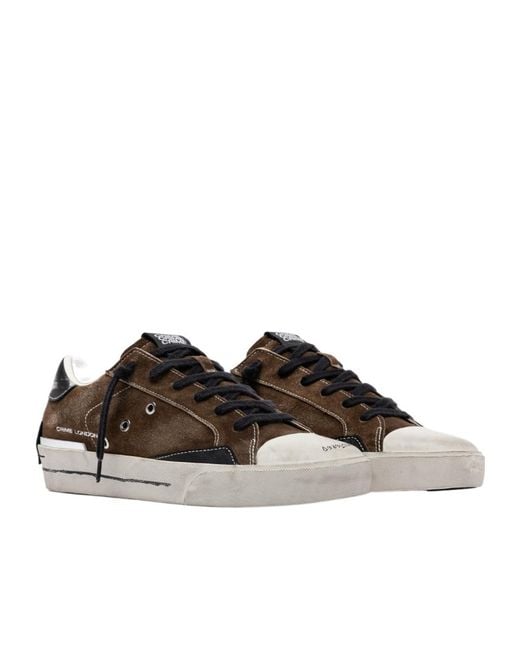 Crime London Brown Lace-Up Low-Top Casual Shoes for men