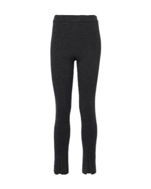 Magda Butrym Black Ribbed-Knit Cashmere Slim Pants