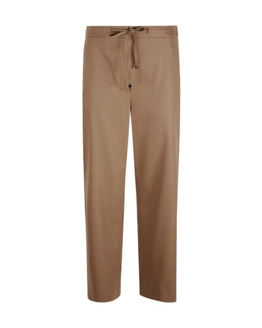 Max Mara Brown Drawstring-Waist Trousers
