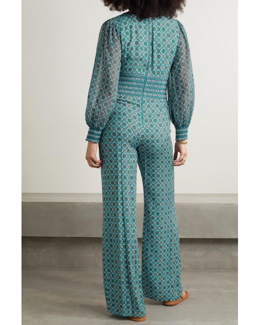 Alice + Olivia Green Crinkled Lightweight Jumpsuit