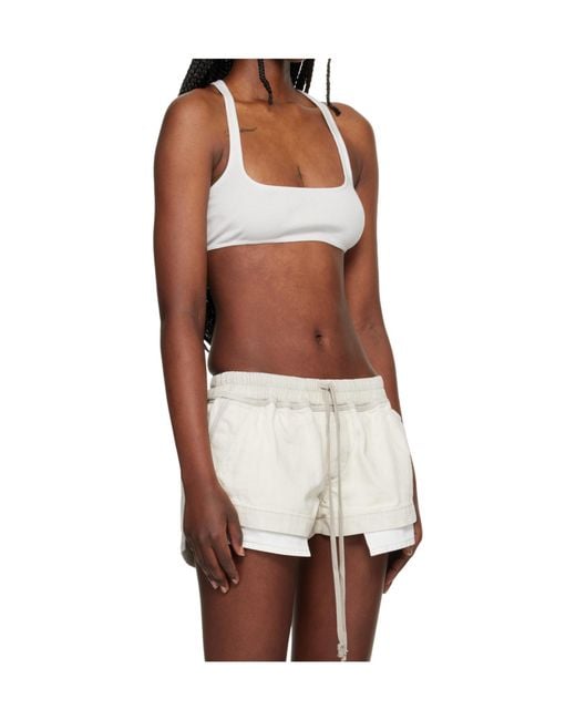 Rick Owens White Square Neck Top