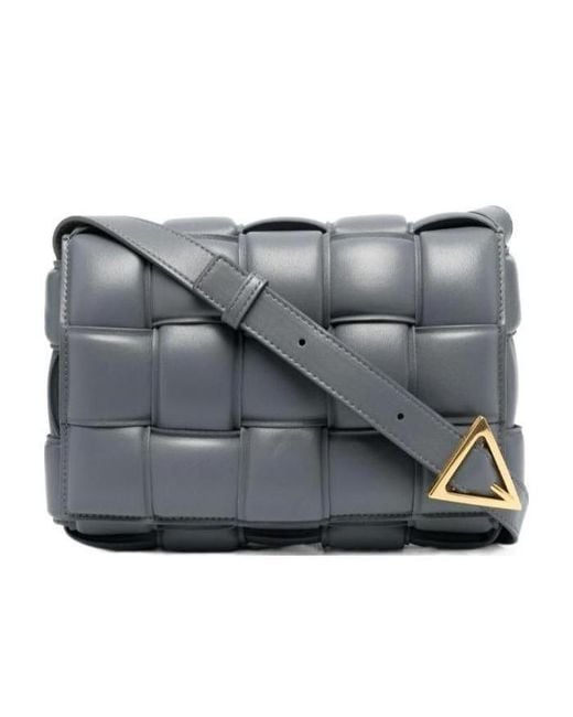 Bottega Veneta Gray Intrecciato-Design Crossbody Bag