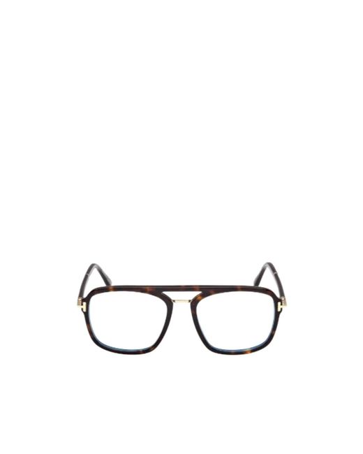 Tom Ford Metallic Eyewear Pilot Frame Glasses for men