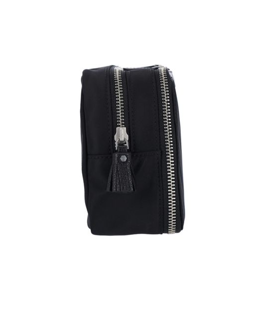 Anya Hindmarch Black Foiled-Lettering Zipped Washbag