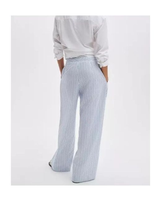 Rag & Bone Blue Striped-Pleated Trousers