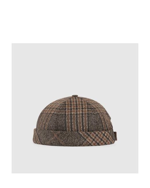 Gucci Brown Check Cotton Double G Hat for men
