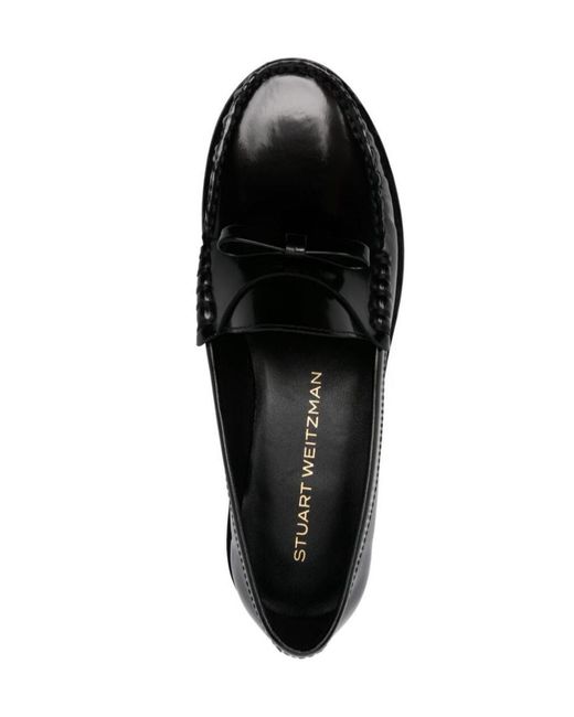 Stuart Weitzman Black Lottie Bow Loafers