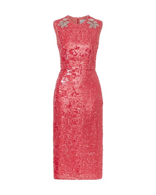 Erdem Red Sequined Dress