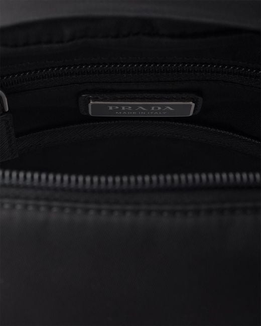 Prada Black Triangle-Logo Zipped Backpack for men