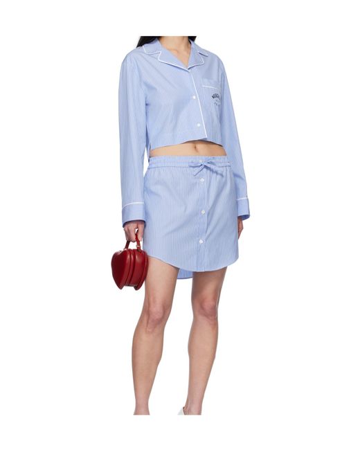 Moschino Blue Patterned Skirt