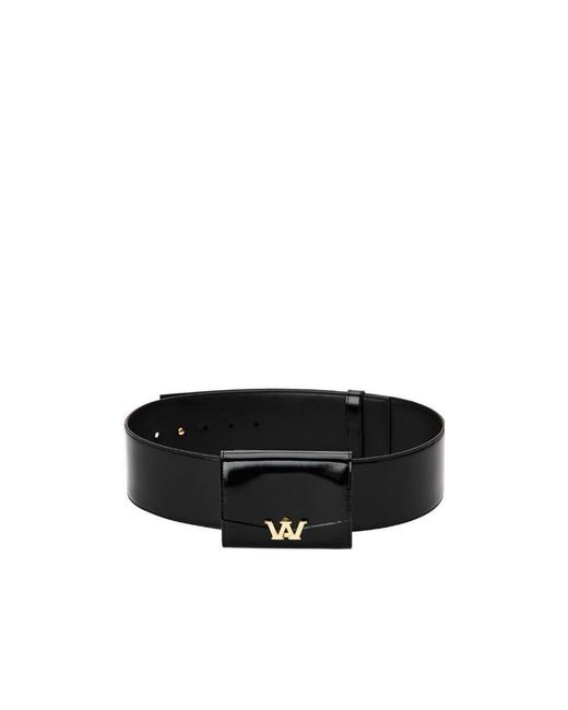 Alexander Wang Black Glossy Card Holder Belt