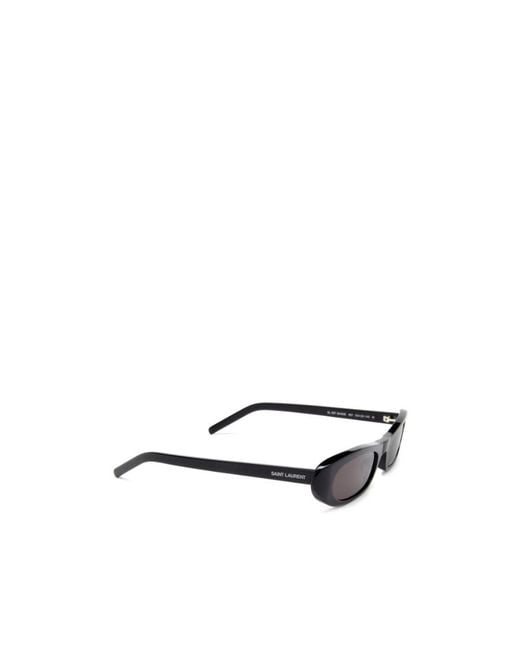 Saint Laurent White Eyewear Rectangular Frame Sunglasses