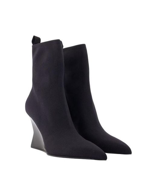 Balmain Blue Pointed-Toe Ankle Boots