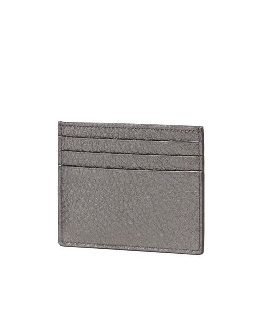 Fendi Gray Leather Card Holder for men