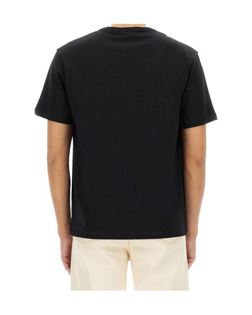 A.P.C. Blue Flocked Logo Crewneck T-Shirt for men