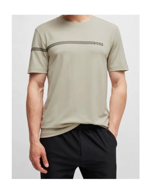 Boss White Boss Logo Detailed Crewneck T-Shirt for men