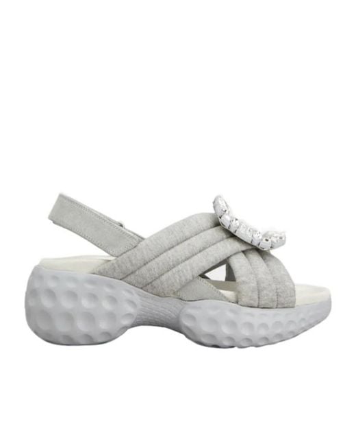 Roger Vivier Gray Viv' Run Sandals
