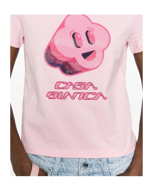 Casablanca Pink Graphic-Print T-Shirt