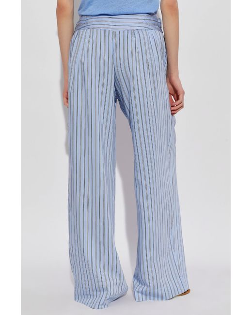 IRO Blue Striped Casual Pants