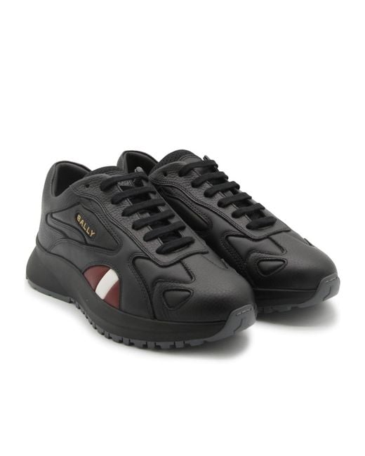 Bally Black Dewy Logo Printed Sneakers for men