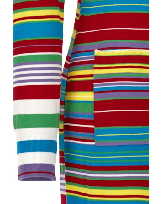 Moschino Blue Jeans Striped Knit Long Cardigan