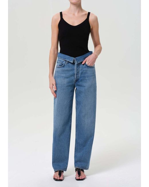 Agolde Blue Echo Flip Waistband Jeans
