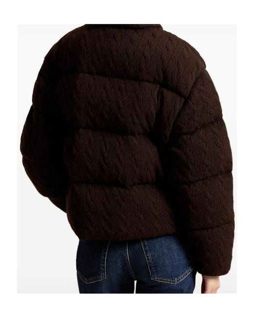 Polo Ralph Lauren Brown Cable-Knit Quilted Jacket