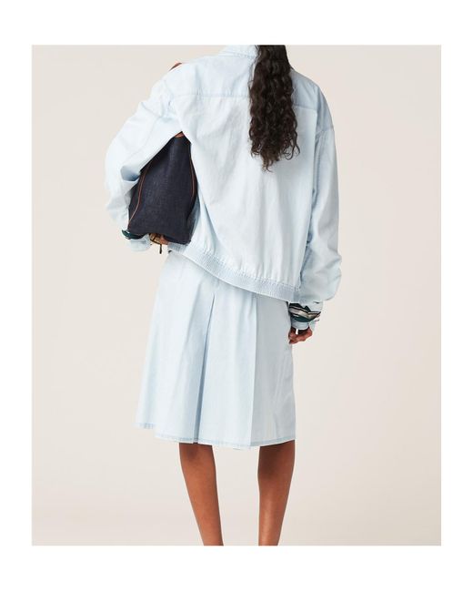 Miu Miu Blue Logo Patch Denim Jacket