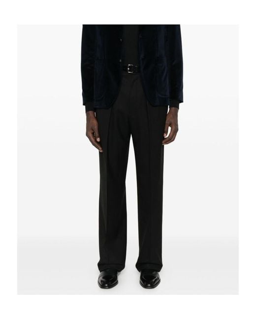 Tom Ford Black Pleated-Front Trousers for men