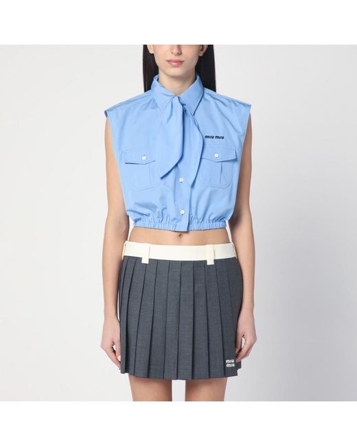 Miu Miu Blue Poplin Shirt