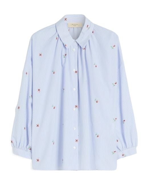 Weekend by Maxmara Blue Wkdbutterfly Embroidery Poplin Shirt