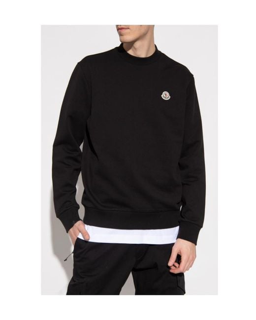 Moncler Black Logo Patch Sweatshirt for men