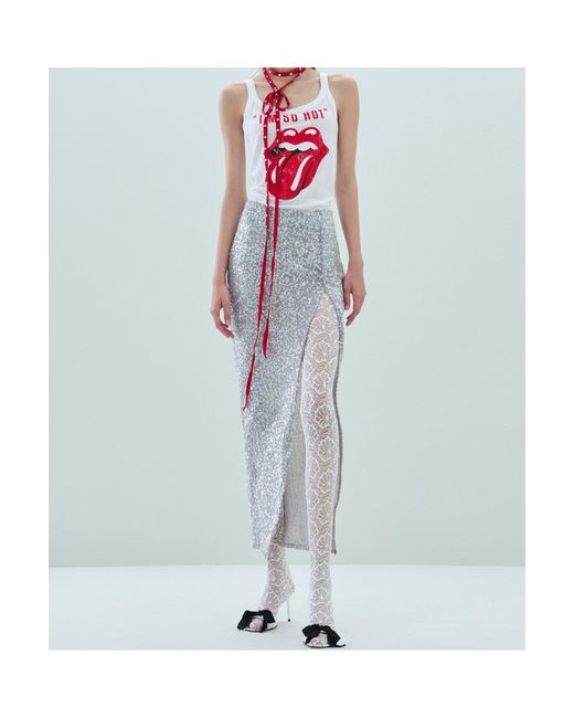 Aniye By Gray Rose Full Sequin Stretch Fabric Skirt