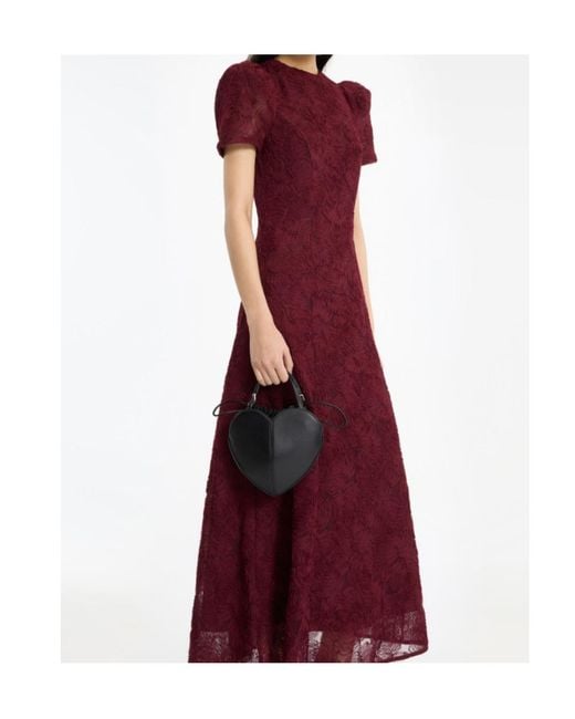 ROTATE BIRGER CHRISTENSEN Purple Dollarina Floral Mesh Maxi Dress