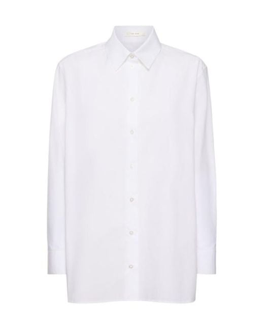 The Row White Long-Sleeved Poplin Shirt