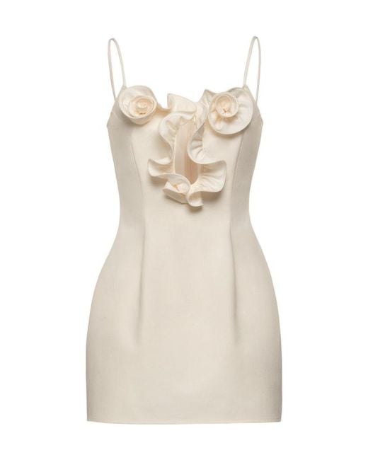Magda Butrym Natural Cotton Flower-Detail Mini Beach Dress